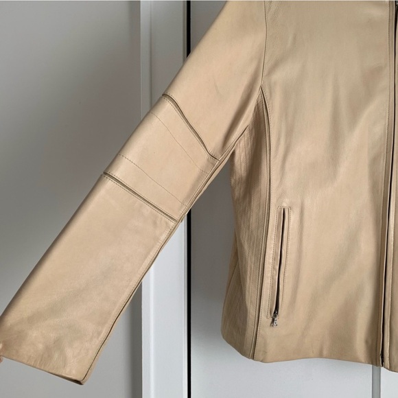 XL Kenneth Cole beige leather jacket - Picture 2 of 8